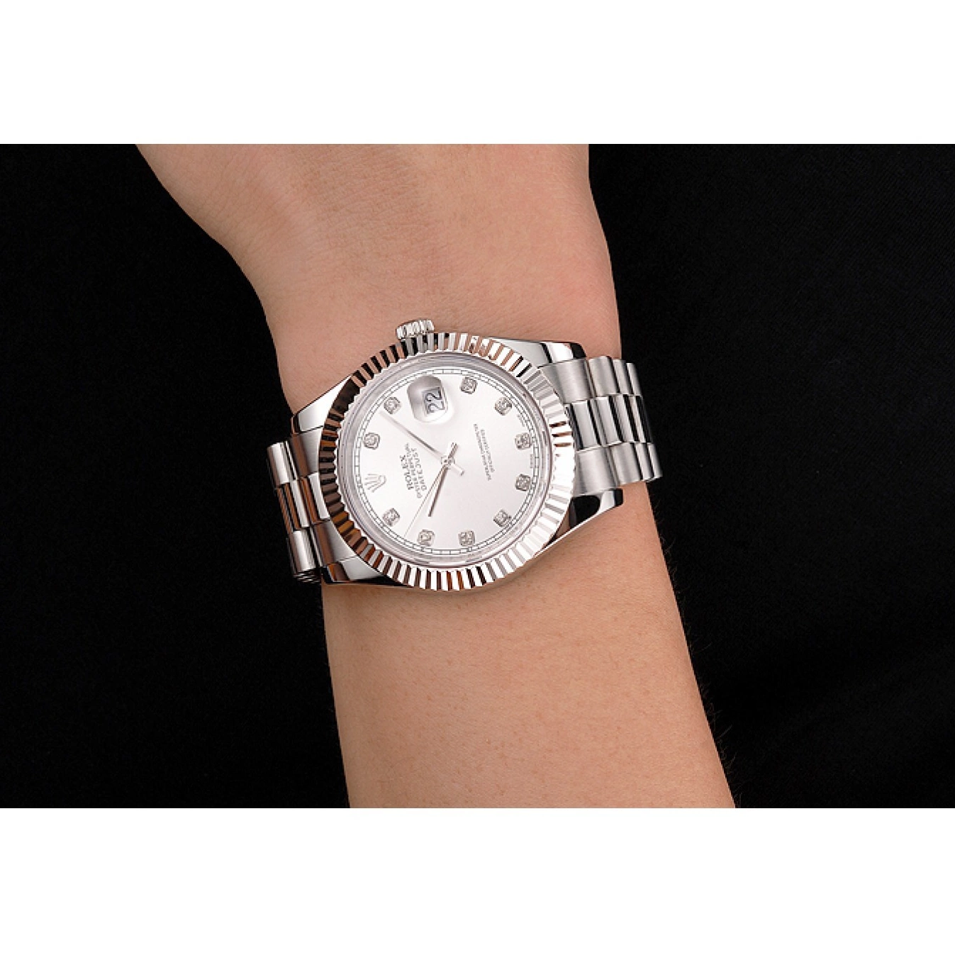 Rolex aaa copy Case Steel And Swiss Dial Rolex Stainless Silver Datejust Bracelet 0805